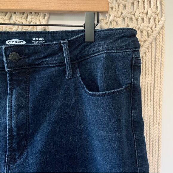 OLD NAVY Women’s Rockstar Super Skinny High Rise Dark Wash Jeans Bermuda 16 - Picture 6 of 13